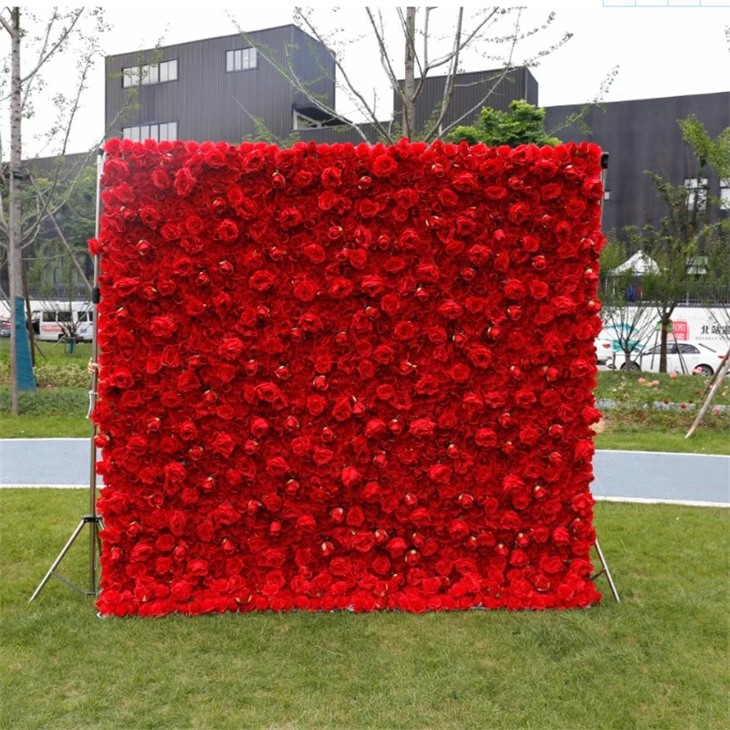 Flor de Rosa de seda para decoración del hogar, paneles de pared de flores artificiales blancas para decoración de bodas, telón de fondo de fiesta romántica