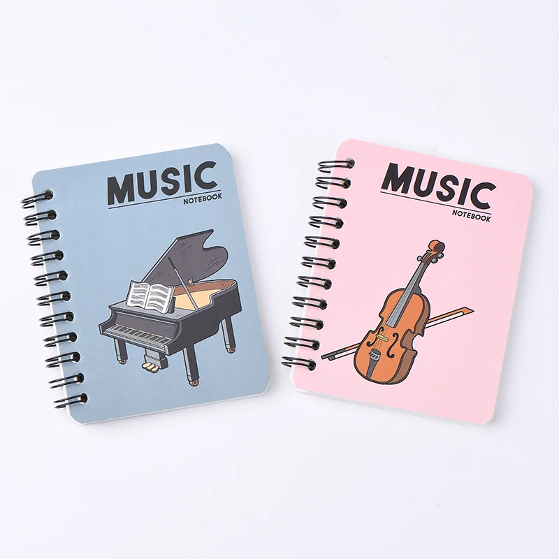 Pocket Planner A7 Pocket Book I Love Music Life Stationery A7 Coil Mini Notebook Gift Piano Cello Portable Notebook Poket Book