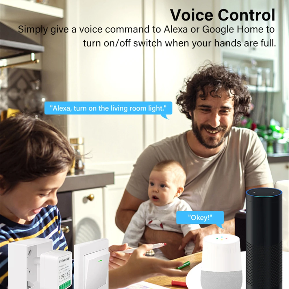 وحدة التبديل الذكية Tuya WiFi ، مفتاح إضاءة لاسلكي ، DIY ، دعم التحكم في طريقتين ، تطبيق الحياة الذكية ، اليكزا ، جوجل المنزل ، التحكم الصوتي ، 16A