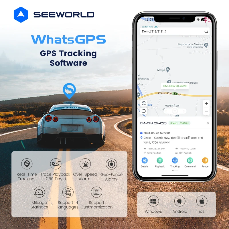 SEEWORLD R56L Низкая цена Автомобильный трекер OBD GPS 4G с голосовым монитором Google API Сигнализация превышения скорости