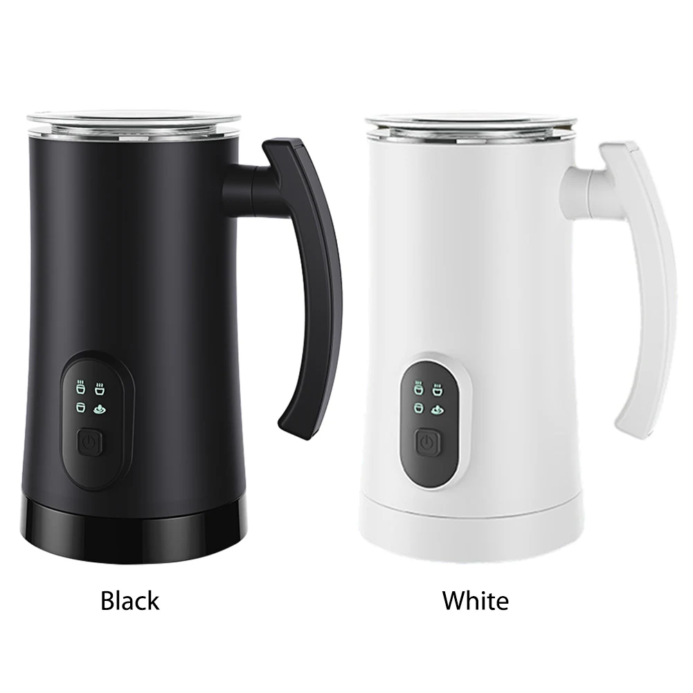 جهاز بخار الحليب 4 في 1، إيقاف تلقائي 11.8 أونصة/350 مل، جهاز تسخين الحليب التلقائي الهادئ مع مقبض صب للقهوة/اللاتيه/الشوكولاتة الساخنة