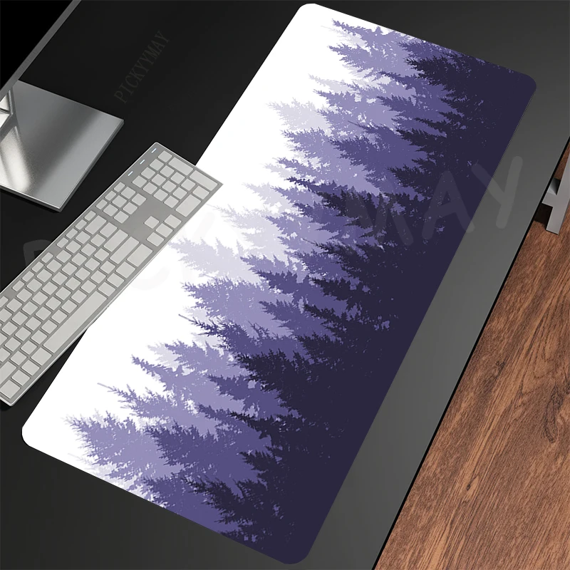 Imagem -05 - Mouse Pad de Floresta Profunda com Borda de Bloqueio Mouse Pad de Borracha Grande Mousepad Impermeável para Gamer Almofadas de Mesa Tapete de Teclado