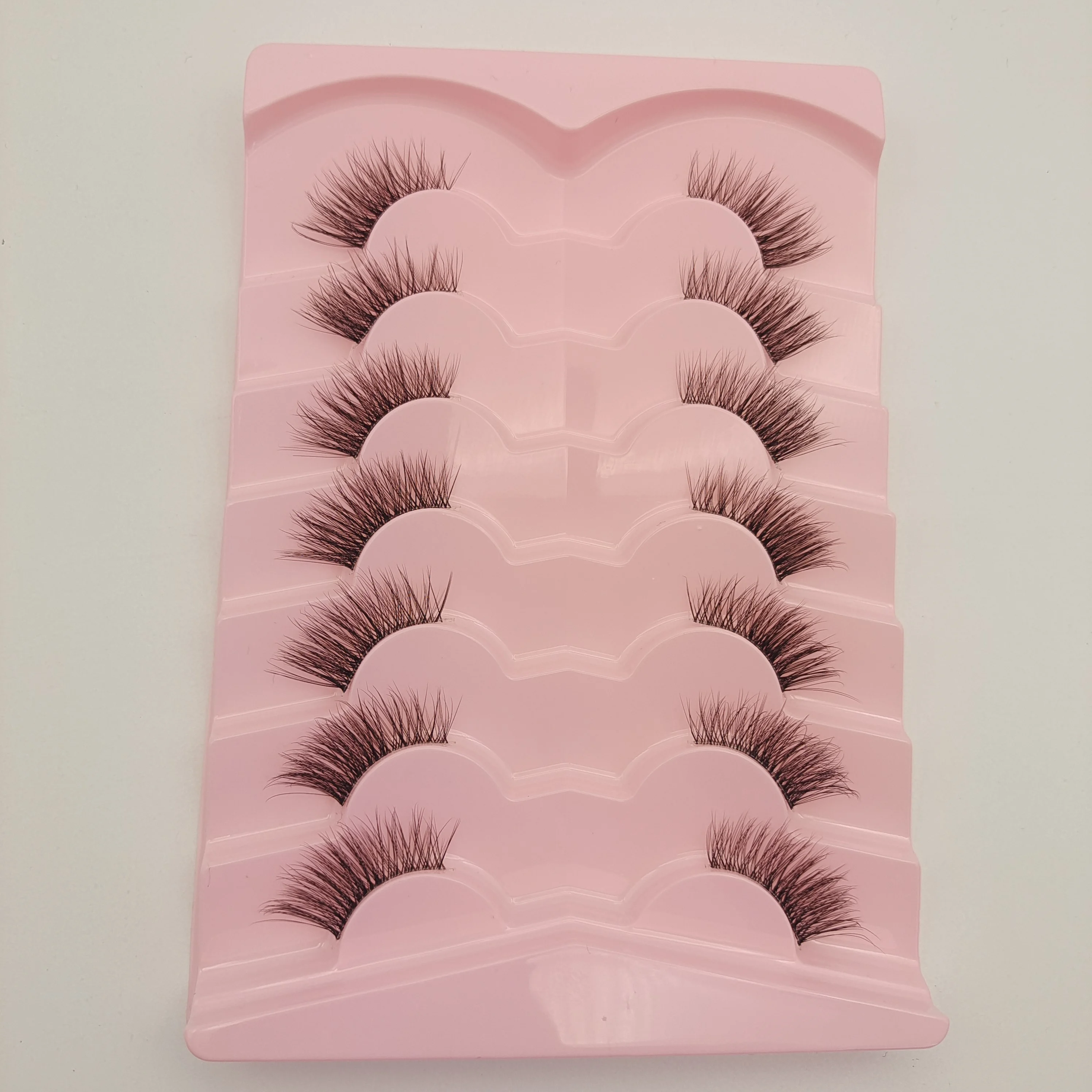 

H06 7 пар натуральных кошачьих глаз, половина ресниц, мягкий искусственный мех, набор для наращивания ресниц, инструмент для нанесения