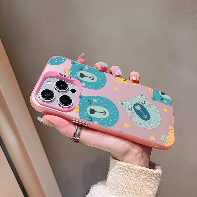 Cheerful Little Bears Fashionable New Style Insurance Phone Case For iPhone 16 Pro Max 15 Plus 14 13 12 11 XR X XS 8 7 Cover