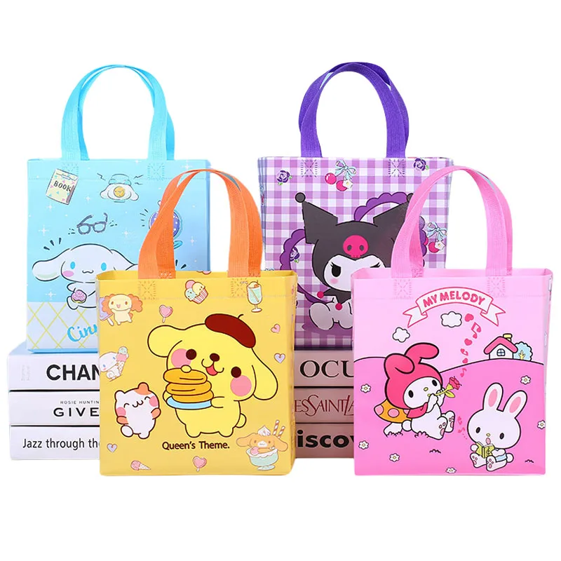 Sanrio Shopping Bag Anime Handbag Kawaii Kuromi Student Schoolbag Tutoring My Melody Gift Bag Child Book Bag Gifts Wholesale