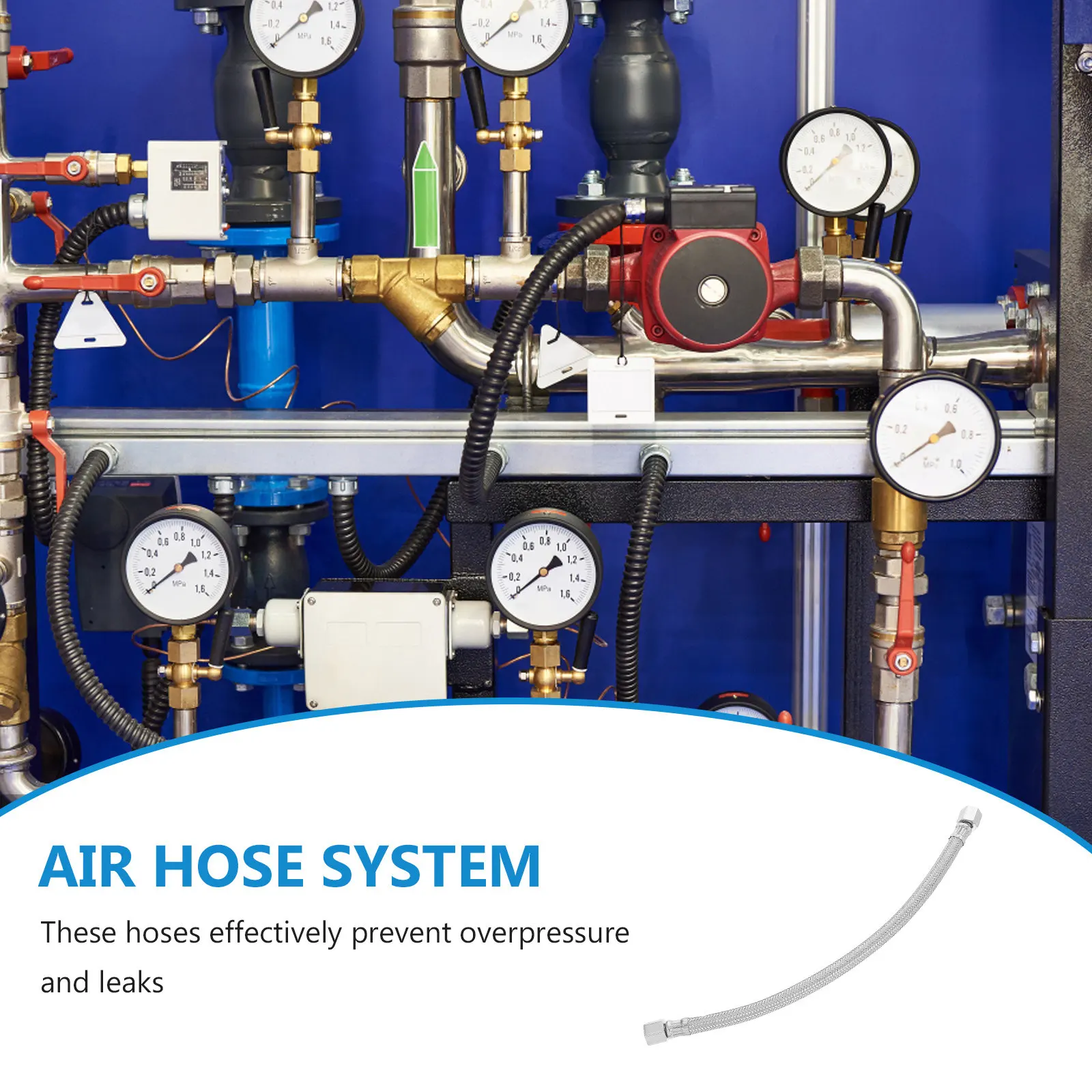 Air Compressor Drain Valve Durable Reinforced Stainless Steel Hose Flexible Anti Overpressure Industrial High Pressure Hose