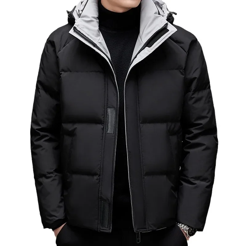 Men\'s outerwear, winter new thickened top, hooded high-end down jacket