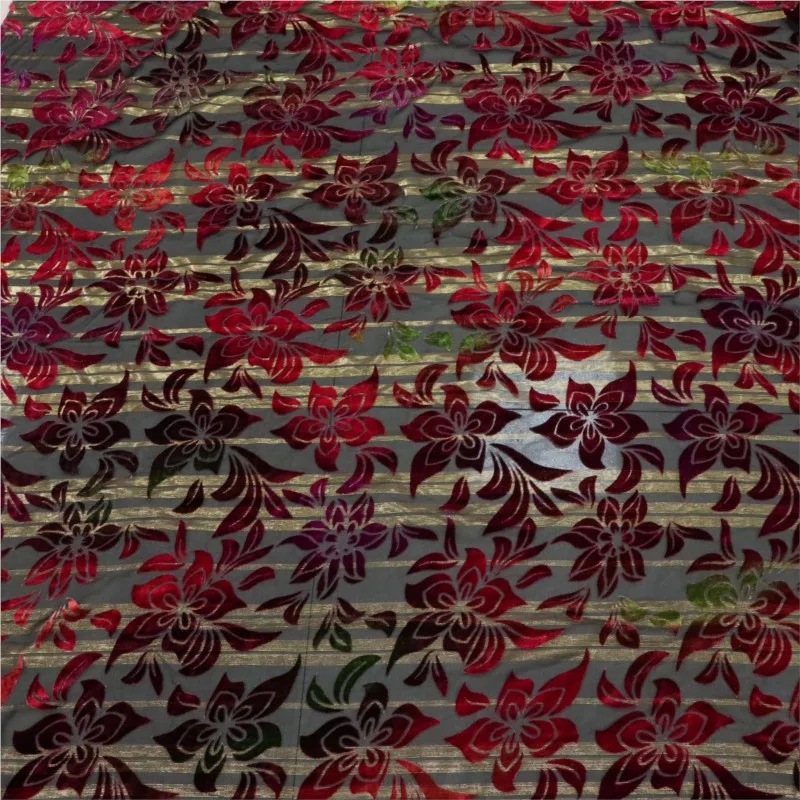 직조된 브로케이드 벨벳 모조 실크 금사 밝은 부패꽃 수작업으로 그린 원단 드레스