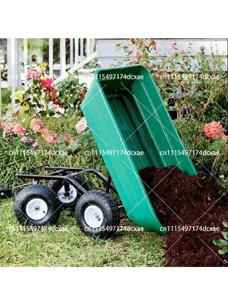 Foldable Dump Cart for Garden, Heavy Duty Outdoor Utility Wagon, Multifunctional Transport Trolley