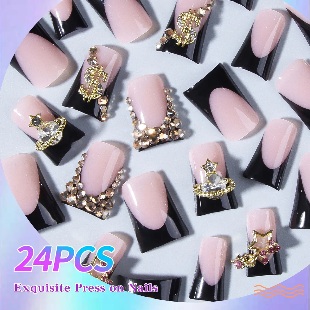 24 buah kuku palsu bergaya Y2K - 3D Printing Nails ulasan dan harga