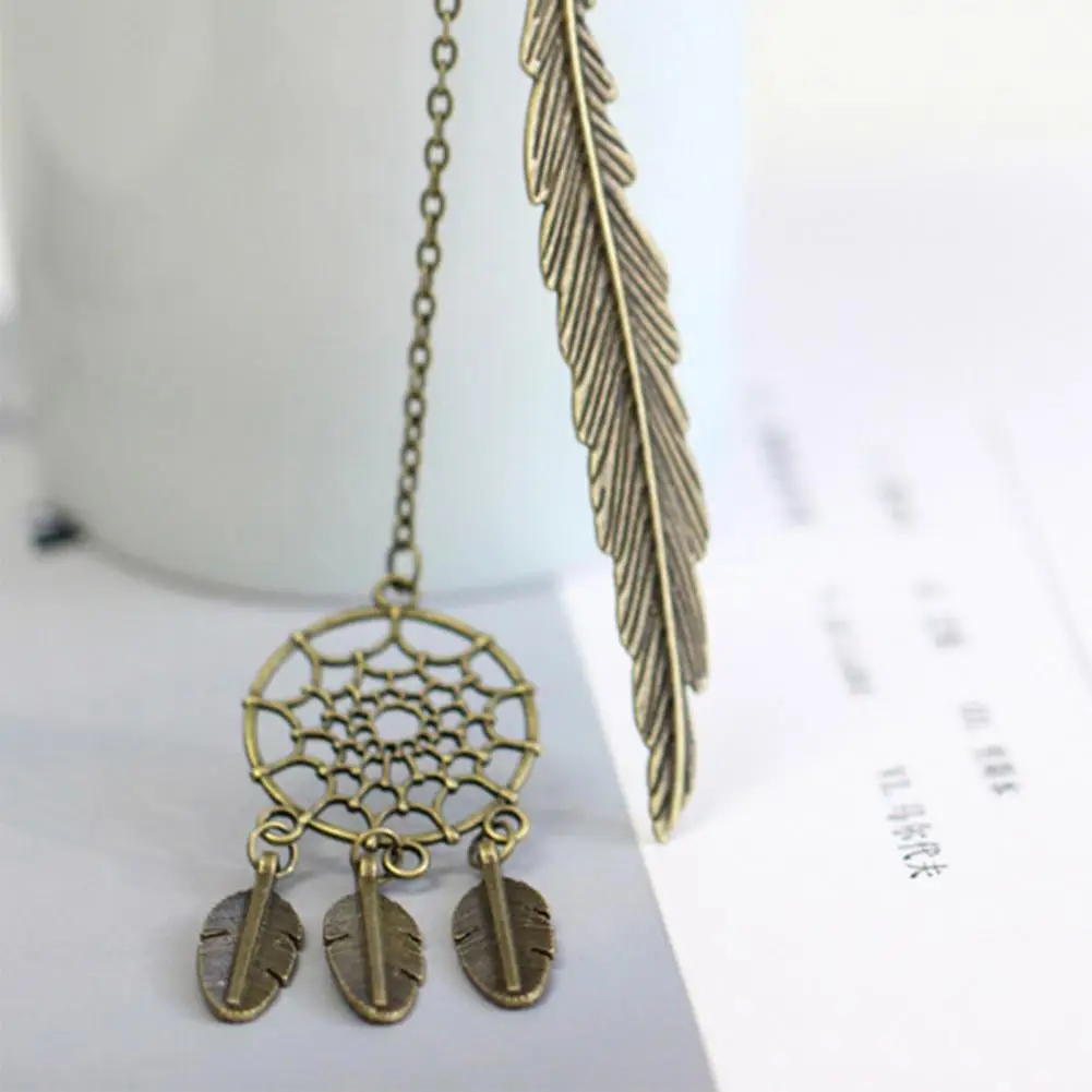 Металлические перья закладки с текстурированной кисточкой в винтажном стиле из сплава