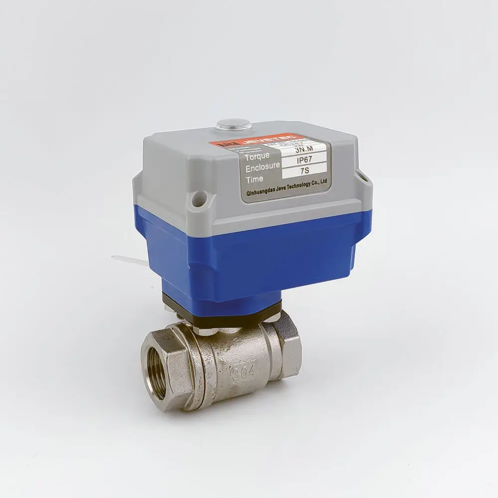 DN20 AC220V 2 Way Water Treatment Valve Mini Electric Control Stainless Steel Actuator Ball Valve