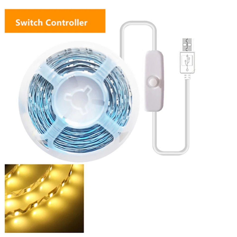 0.5M-5M LED Strip Light 5V USB Smart Hand Scan Sensor Light Strip 2835 Infrared Light Strip For Room Decor Christmas Holiday