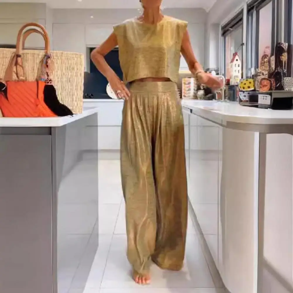 

Off The Shoulder Stud Sexy Strap Women's Dinner Romper Spring Summer New Fashion Pleated Loose Straight Leg Female Long Romper