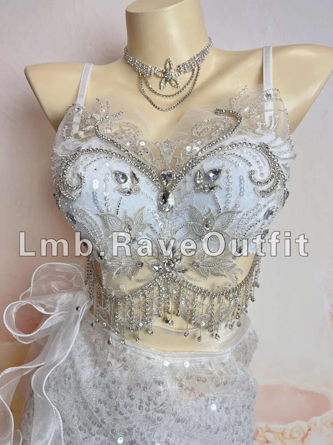 

Sweet and Spicy Style Bikini Vest Skirt Outfits Luxury Female Singer Dancer Stage Wear Bar Nightclub Party Birthday Rave Costume