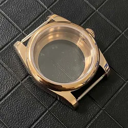 36mm Rose Gold Watch Case for NH35 NH36 Movement Sapphire Glass Cover Clear/Solid Bottom Case With/No Magnifier for Nh35 Nh36