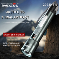 WARSUN 1000 Lm LED Lithium Battery Rechargeable Flashlight Multifunctional Outdoor Torch Portable Zoomable Camping Light