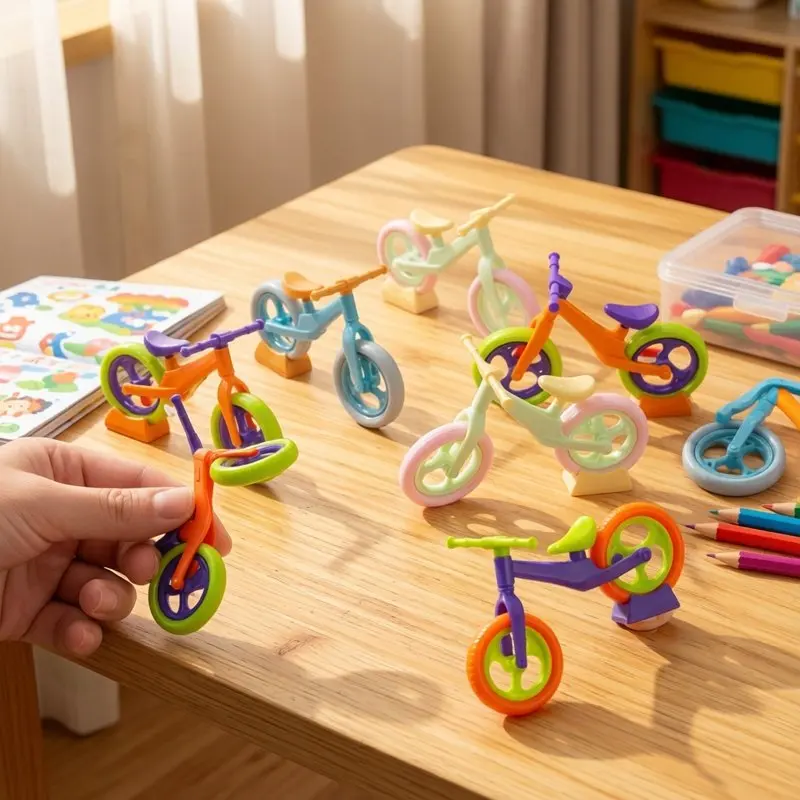 Montessori Mini Bicycle DIY Detachable Assembly Toys Sensory Educational Sliding Bike Models for Kids Birthday & Holiday Gifts