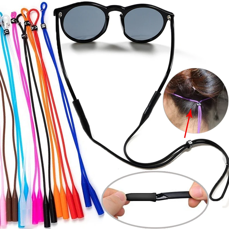 5 stücke verstellbare Farbe elastische Silikon Brillen bänder Sonnenbrille Kette Sport Anti-Rutsch-String Brille Seile Band Kordel halter