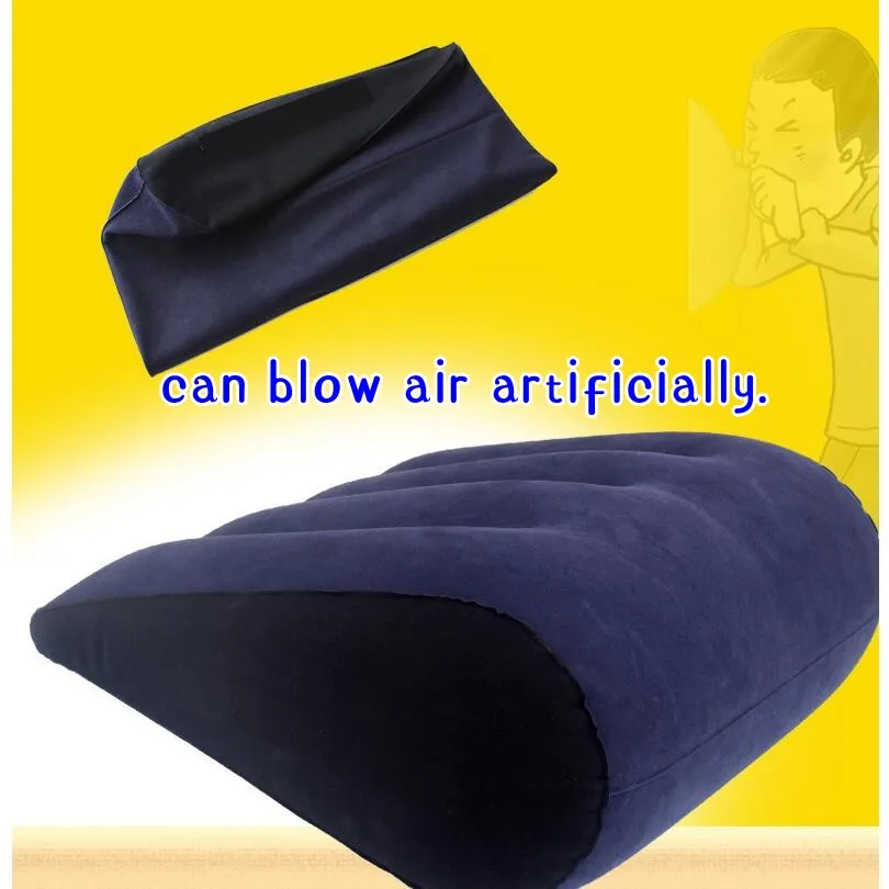 VaHpy Inflatable Cushion Raise Hips Sexual Position Swing Up Down For Oral/Anal Sex Water Drop Shape Arc Design Flocking Elastic