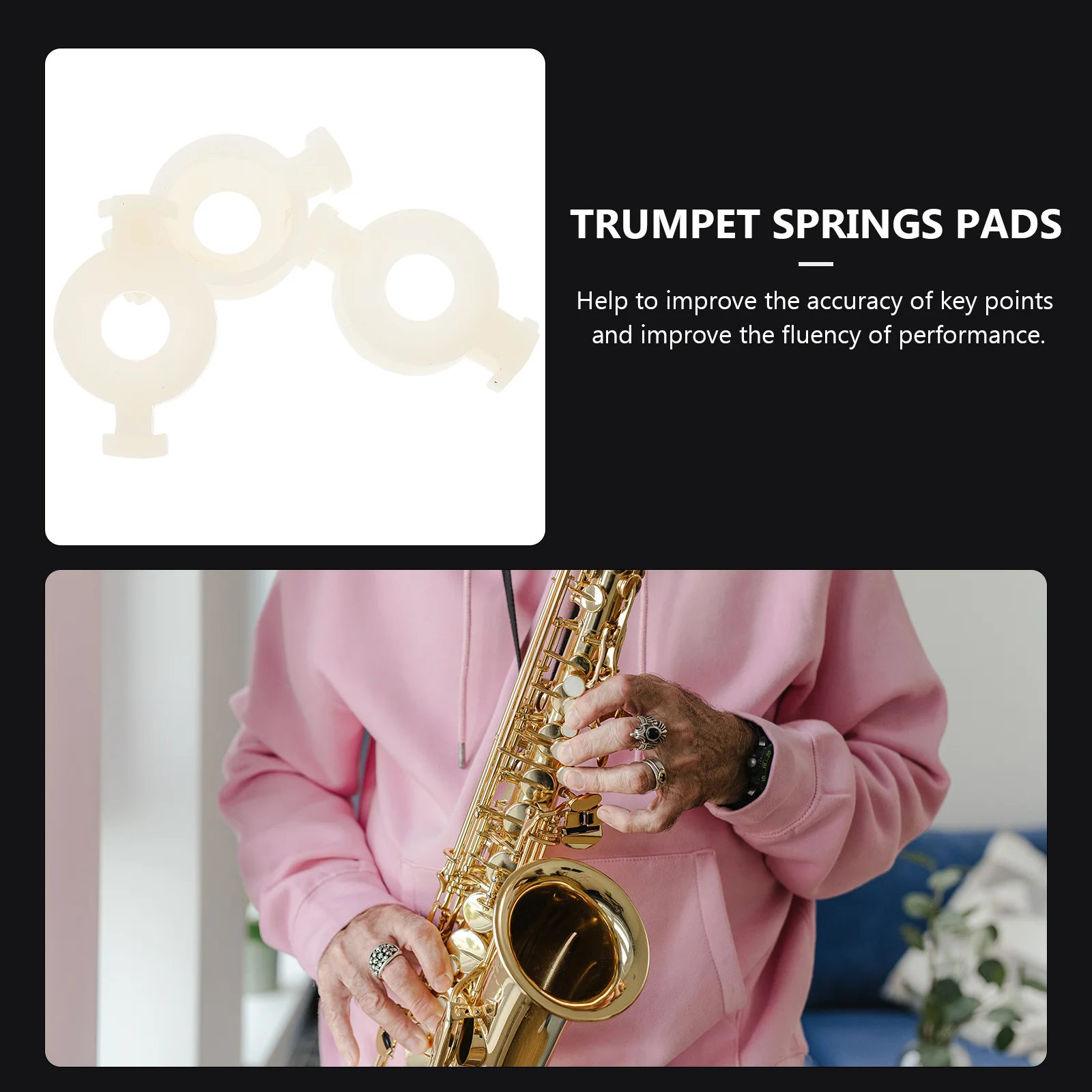 

3pcs Trumpet Spring Pads Plastic Replacement Valves Spring Supporting Pads For Most Trumpets Small Horn Repair Parts