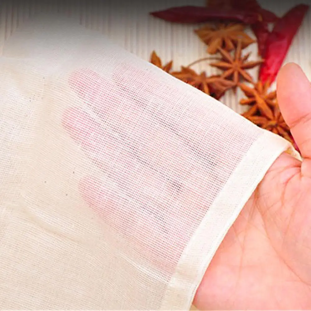 Cotton Spice Bags Fine Mesh Spice Bags 50 Pcs Reusable Drawstring Spice Bags Unbleached Cheesecloth for Cooking for Straining
