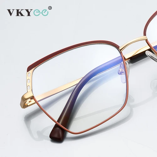 Imagen 2 del producto VICKY, gafas de lectura antiluz azul a la moda para mujer, monturas poligonales personalizadas con prescripción para miopía e hipermetropía PFD3110