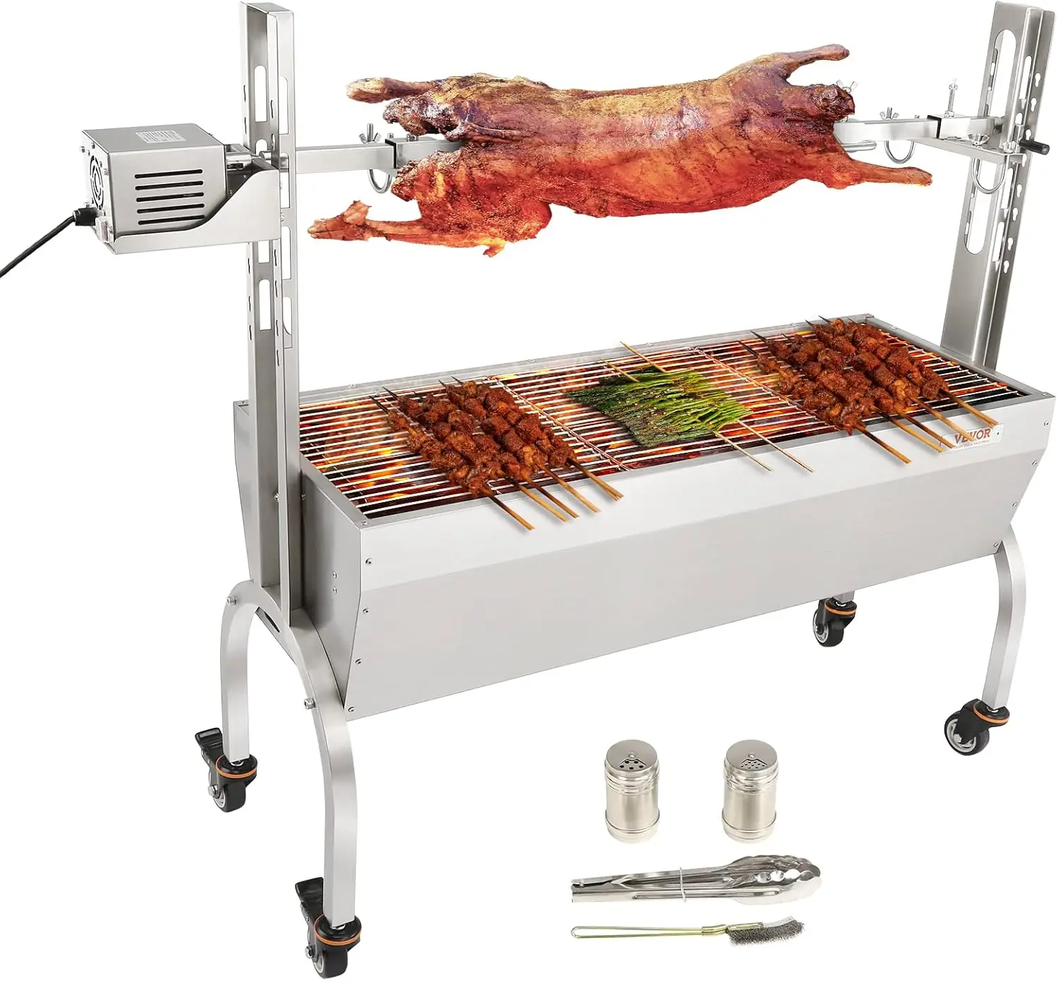 

VEVOR Stainless Steel Rotisserie Grill, BBQ Whole Pig Lamb Goat Charcoal Spit Grill