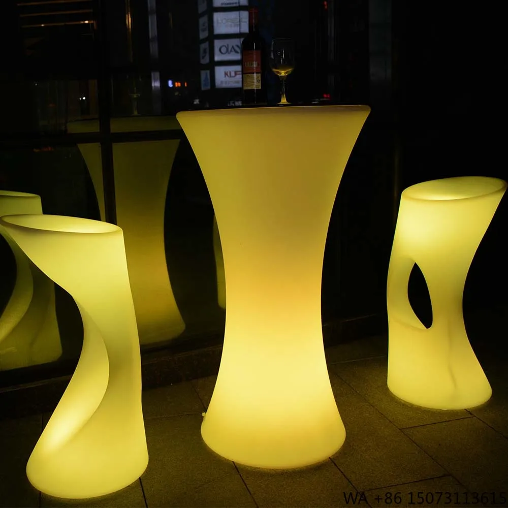 

Party Tables Lighting Outdoor Portable Bar Counter High Stool LED Cocktail Tables Event Furniture Sets Hookah Chair