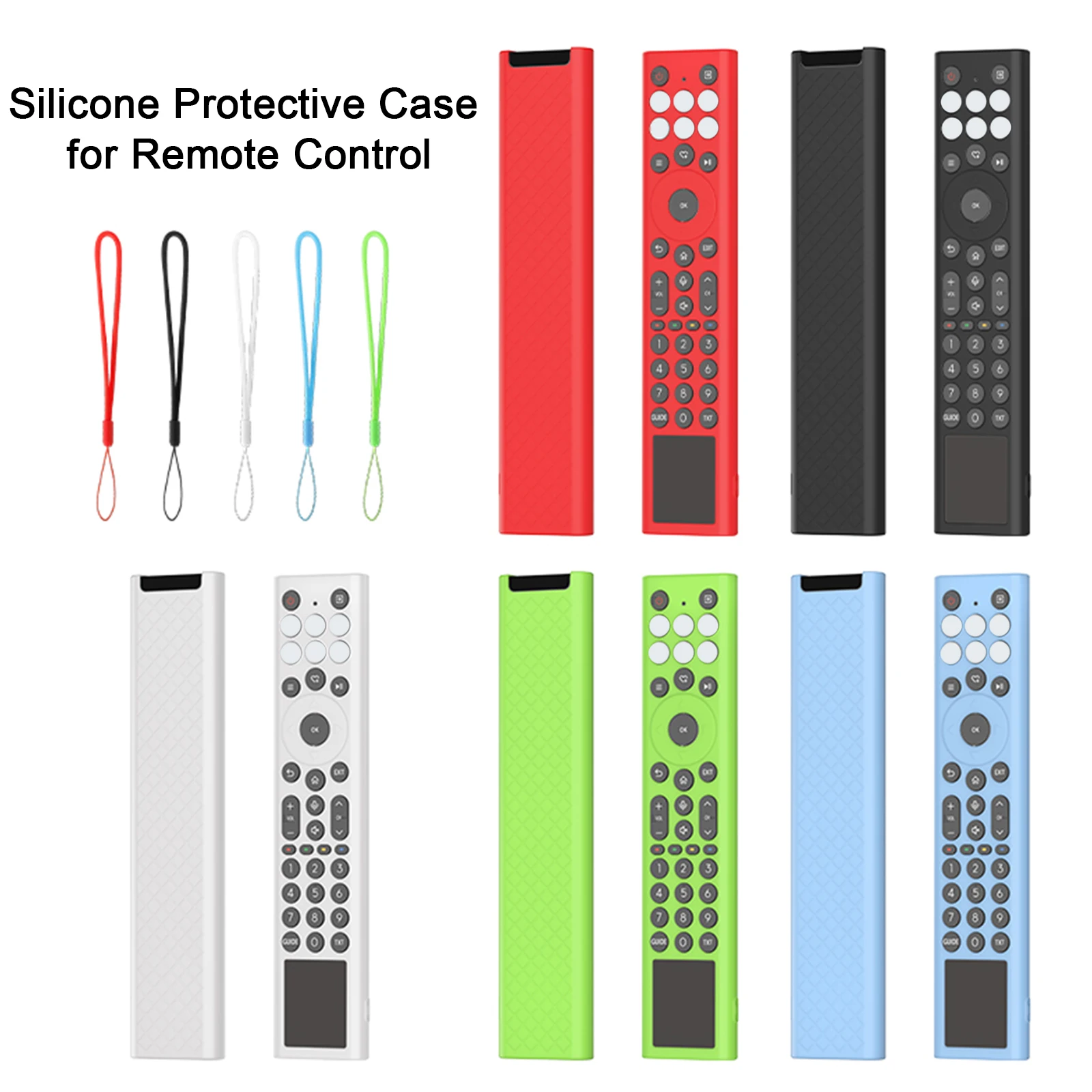 Silicone Protective Case with Lanyard Shockproof Remote Controller Cover Protector Soft Shell for Hisense ERF6A66 Accessories