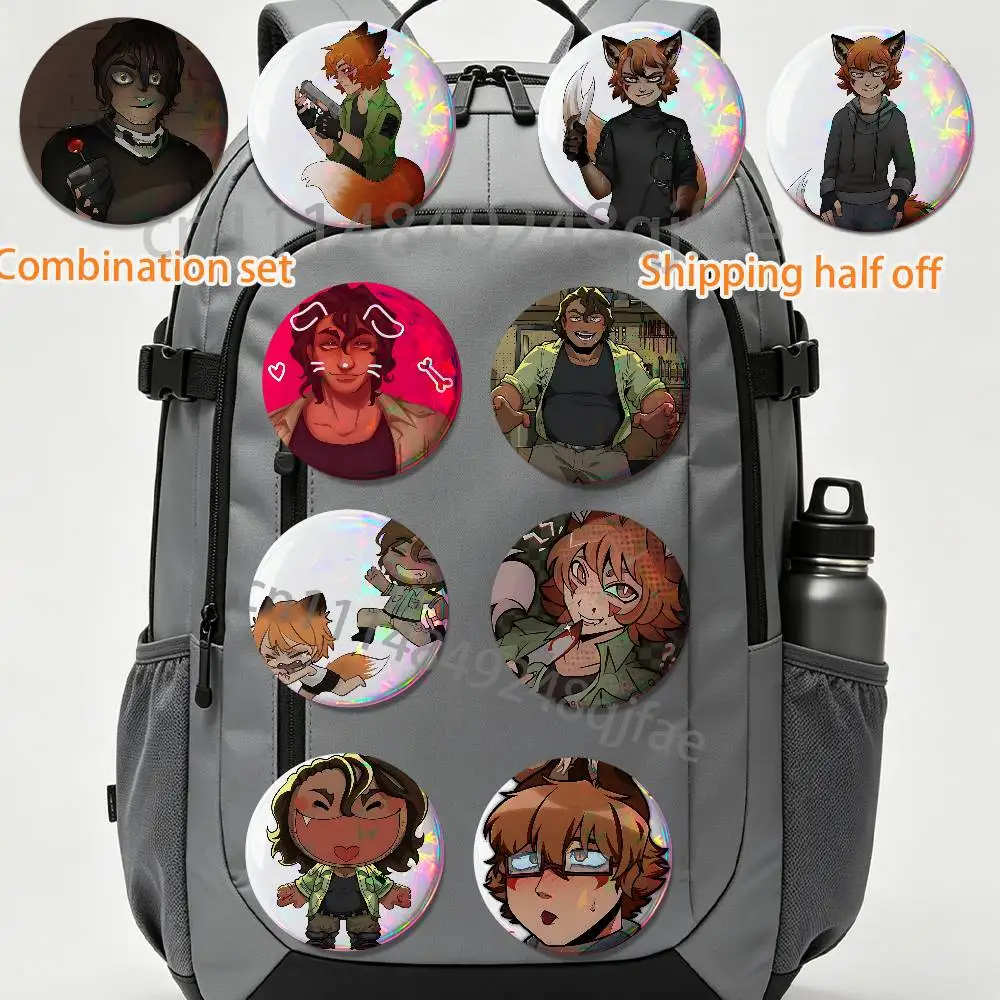 

game Ren Hana antagonist YKMET Strade 2 piece set Badges On Backpack Jacket Cartoon Brooches Acrylic Button Pins Collection