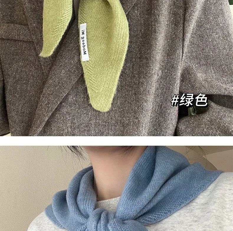 Winter Korea Gestrickte Dreieck Schal Wolle Warme Schal Schal Frauen Hals Schutz Smallscarf Kaschmir Schal – Detail 11