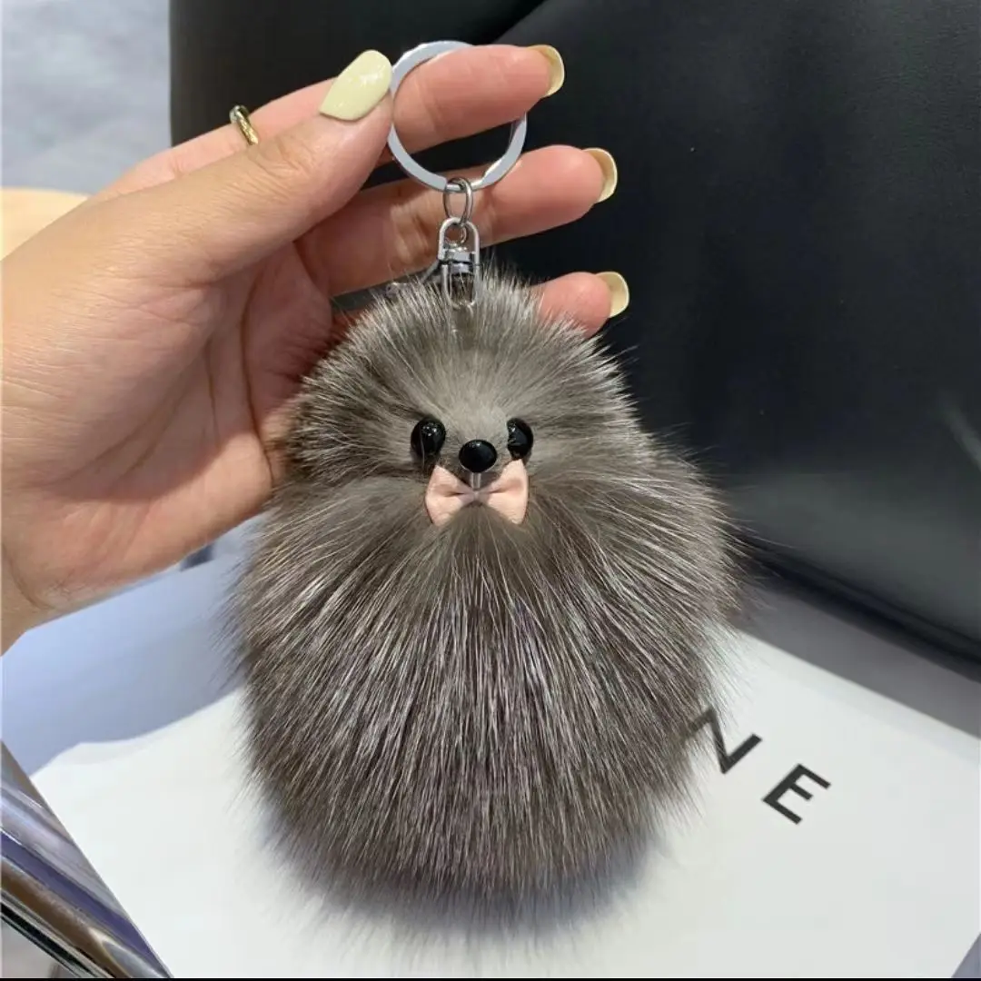 Real fox fur ball car key chain pendant ladies bag fashion fox fur ball pendant women\'s clothing accessories