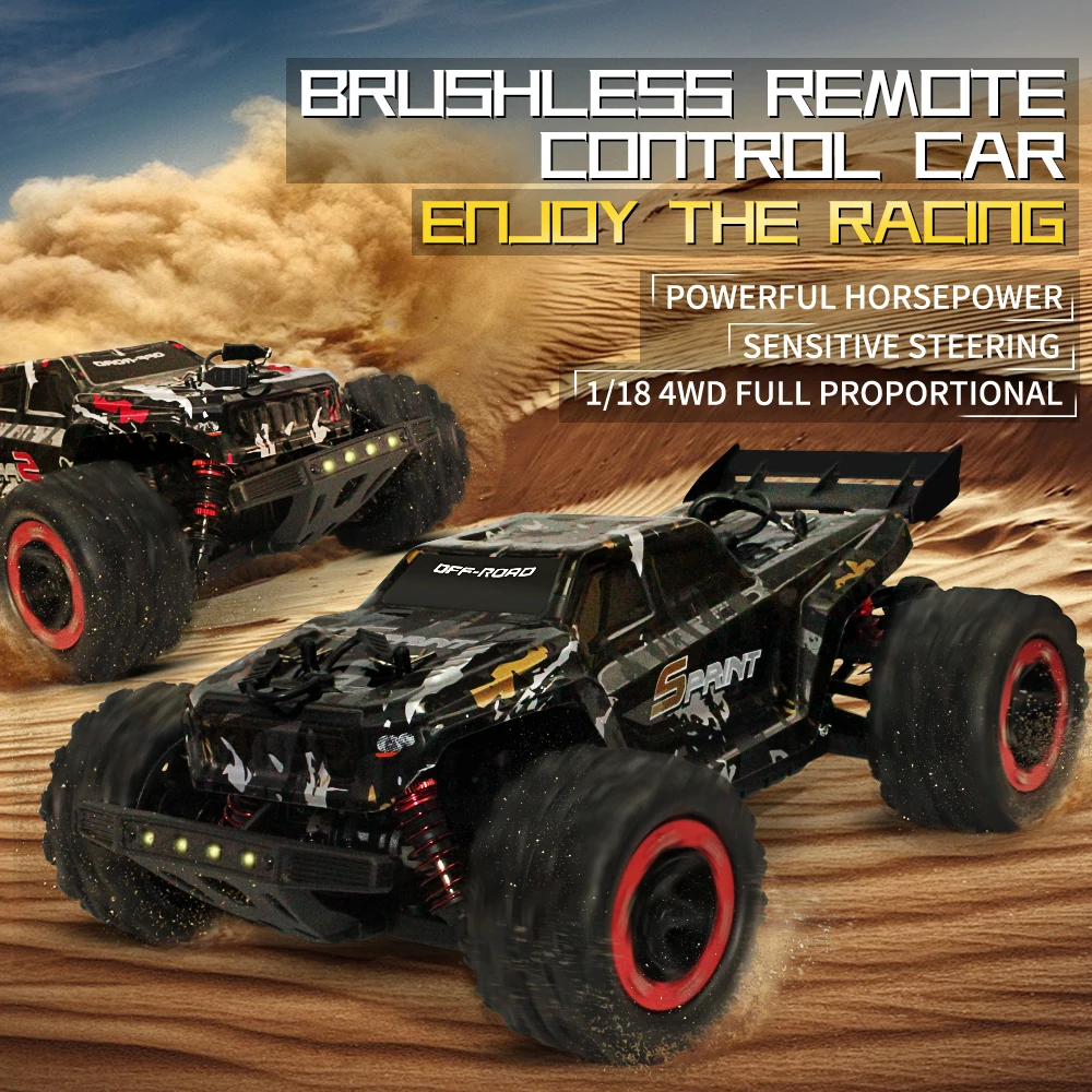 

309E Remote Control Off-Road Toy Vehicle 1:18 4WD - 60km/h (Brushless) or 40km/h (Brushed) - Climbing RC Car for Boys