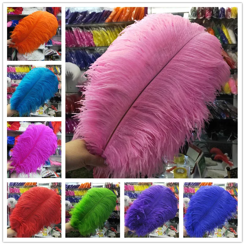 

Wholesale 100pcs 50-55CM ostrich feathers Natural Dyed Carnival decor feathers for crafts wedding diy decorations plume ostrich