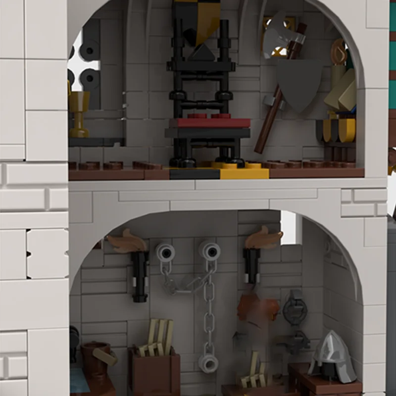 1213pcs MOC White Tower Castleed Model Building Blocks Toys Construction Christmas Gift Creative Education Brick Kids Birthday