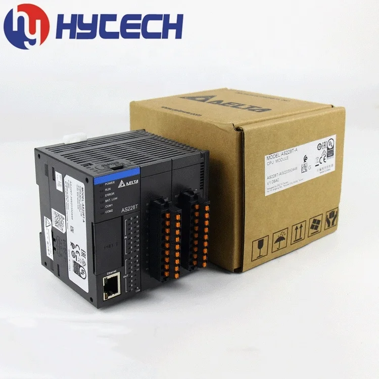 الأصلي في المخزون دلتا AS200 سلسلة 28 نقطة وحدة تحكم البرمجة Plc CPU المضيف AS228T-A