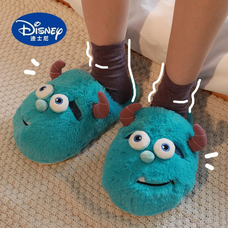 

Женские зимние тапочки Disney, плюшевая и теплая нечеткая домашняя обувь для комфорта дома