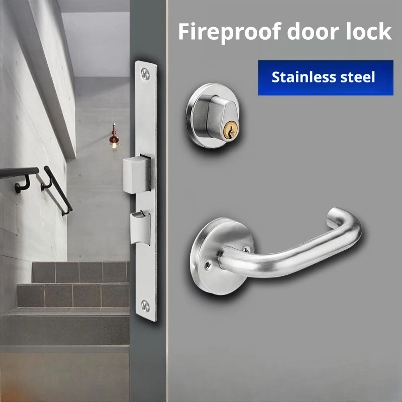 Heavy Duty Stainless Steel Fire Escape Door Lock, Corridor Door Complete Set Easy Installation Universal Safety Lock