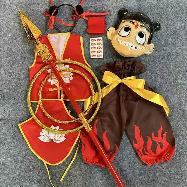 Chine Super populaire Animation Nezha Cosplay vêtements armes accessoires enfants et adultes Halloween Show Cos vêtements.
