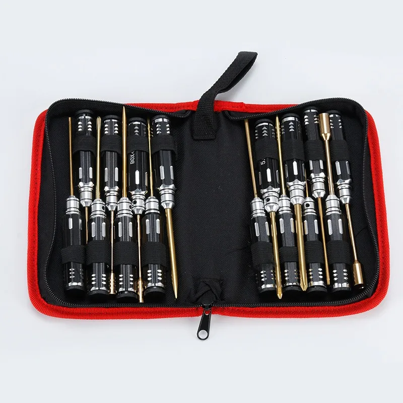 

16 Piece Set of Aviation Model Screwdriver High-speed Steel Cloth Wrapped Aviation Model Tool