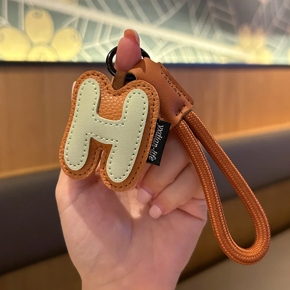 Mixed Color Pu Leather Letter Key Chains A-Z Initial Alphabet