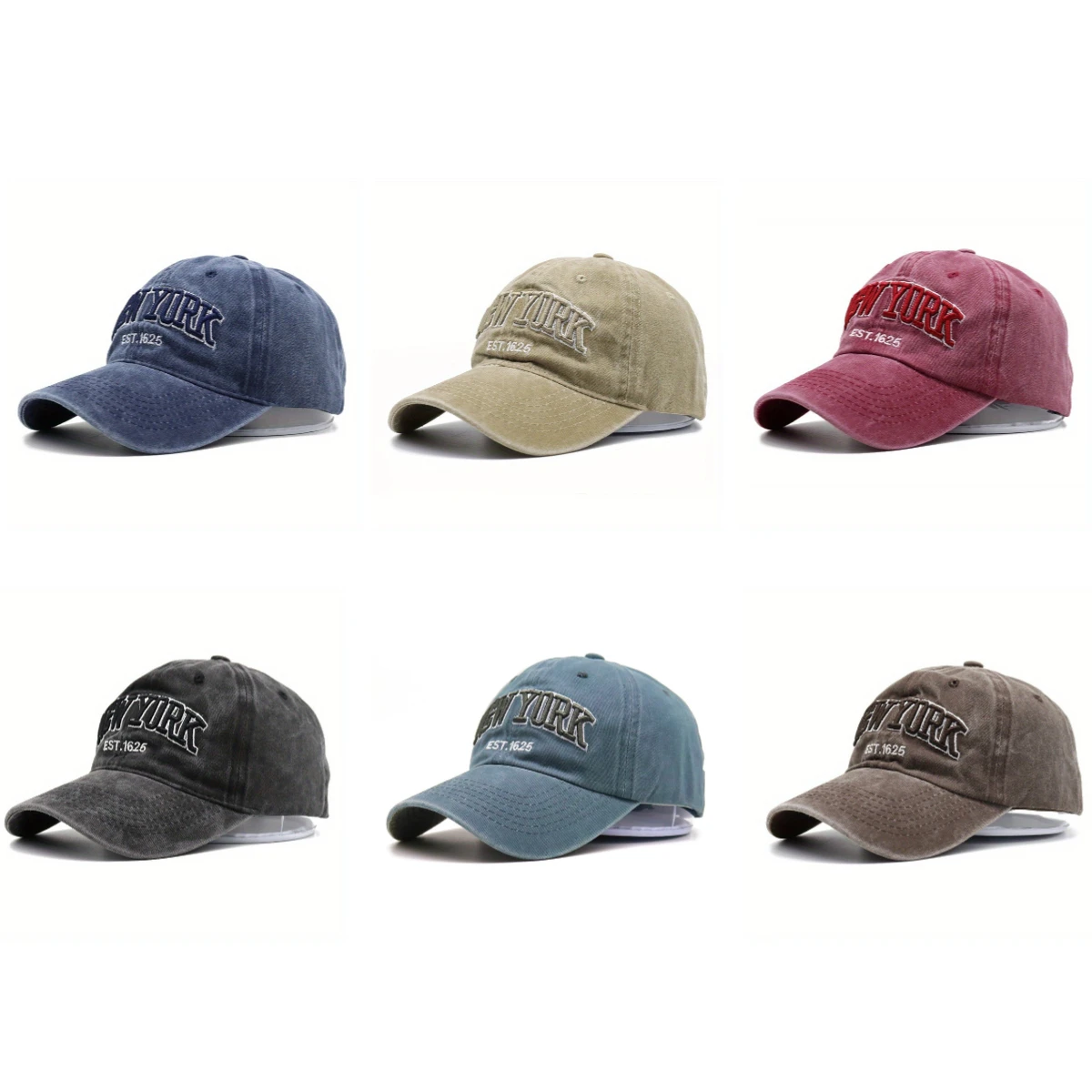 Washed Cotton New York Letter Embroidery Baseball Cap Women Men Outdoor Casquette Sports Riding Travel Hip Hop Snapback Dad Hat