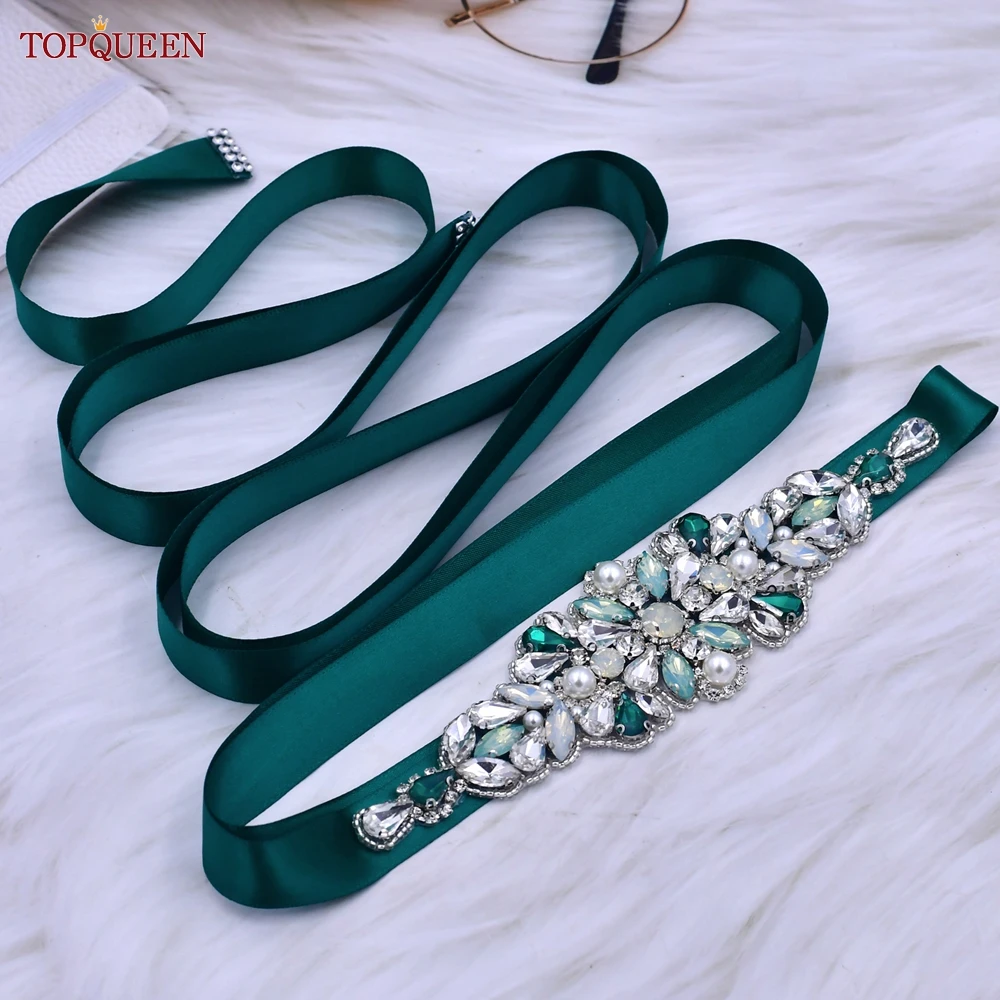 TOPQUEEN Nhiều Phong Cách Dây Xanh Với Kim Cương Cưới Cô Dâu Phụ Kiện Ngọc Lục Bảo Kim Cương Giả Váy Nữ Áo Tối Xắn