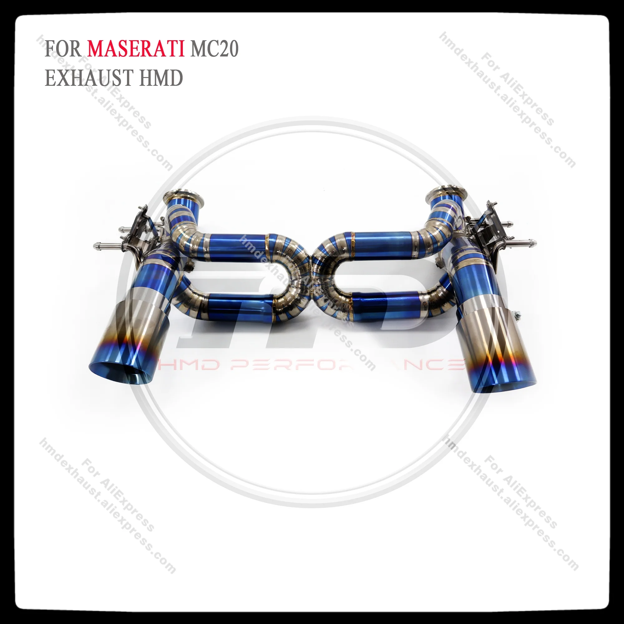 HMD Titanium Exhaust System Performance Catback for Maserati MC20 Without Muffler With Valves