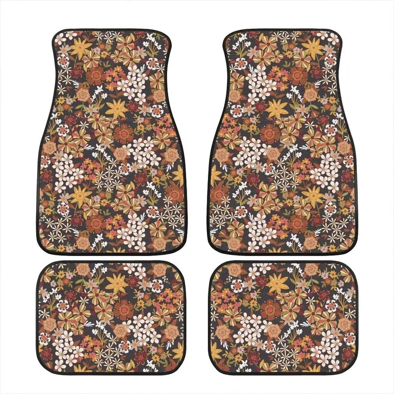 

Boho Flowers Car Mats, Car Accessories For Women, Floral Car Floor Mats, Cute Car Accessories, Boho Car Mat, Cute Car Mats, Cott