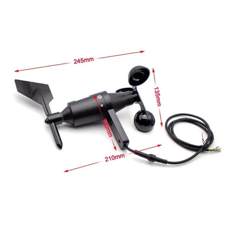 Integrated Wind Speed and Direction Sensor Outdoor Anemometer Wind Direction Transmitter Three Cup Type Wind Speed Detector