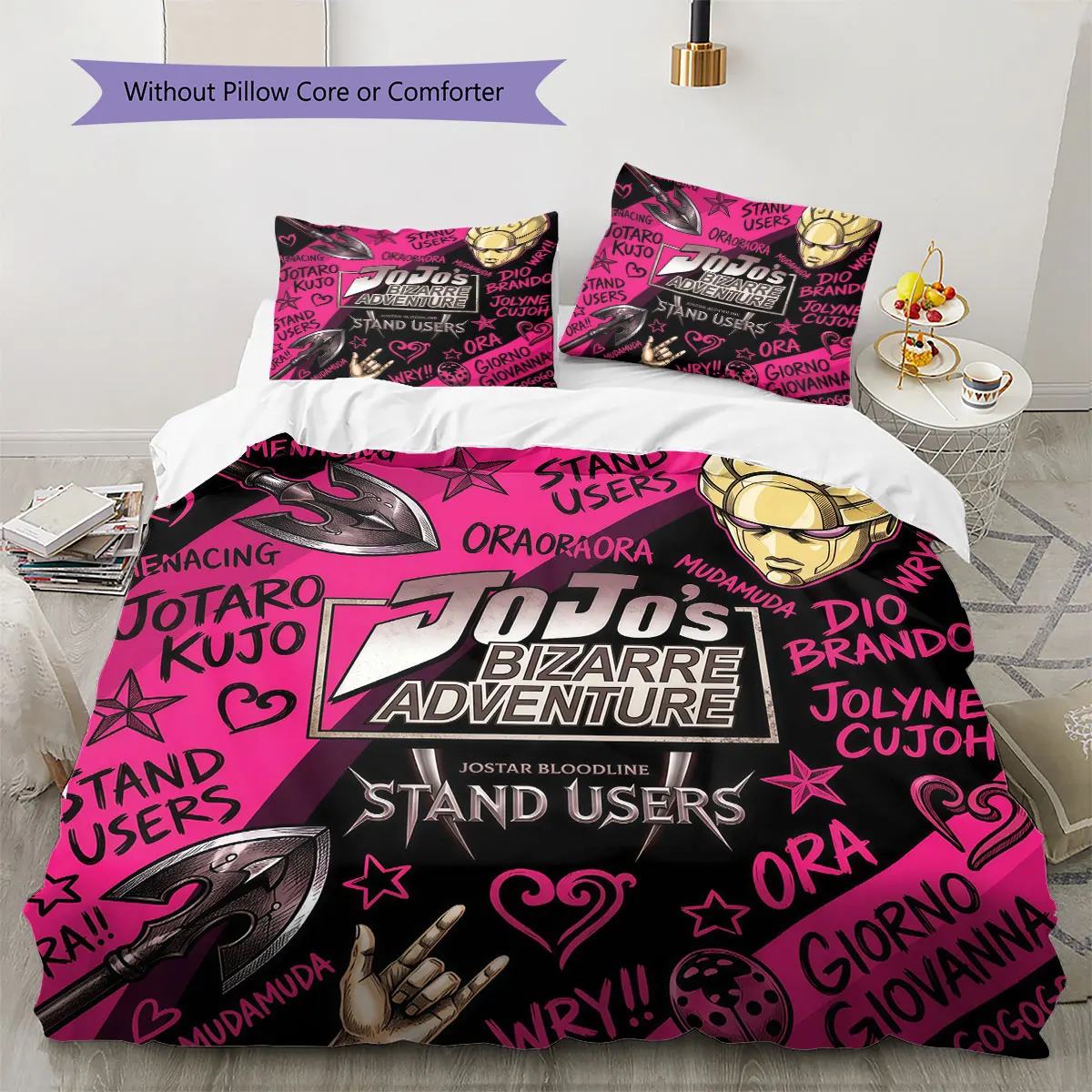 JoJos Bizarre Adventure Comfor Duvet Cover Child's Bedding Set,Extra Large Size Halloween Gifts Various Sizes Available -HE198