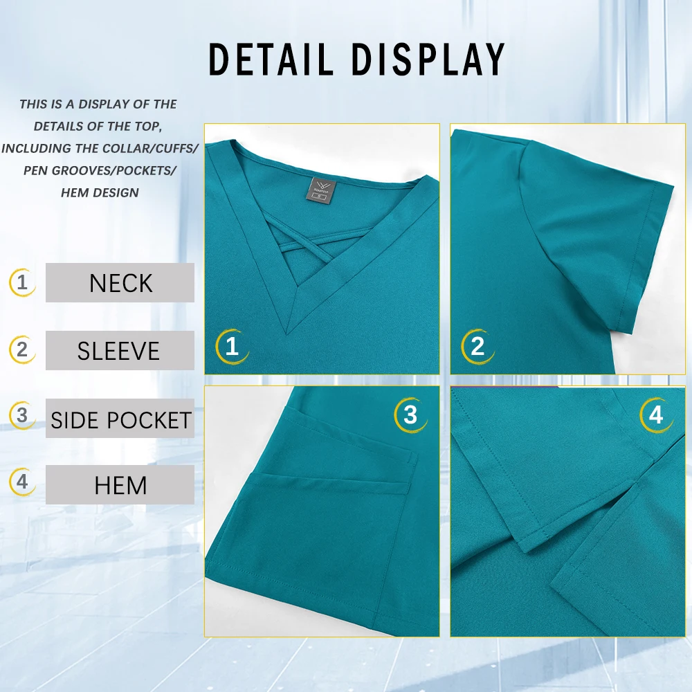 Uniformes médicaux vêtements de travail cliniques infirmière d'hôpital gommages ensemble haut de travail chirurgical pantalon clinique dentaire Spa laboratoire vêtements de travail accessoires