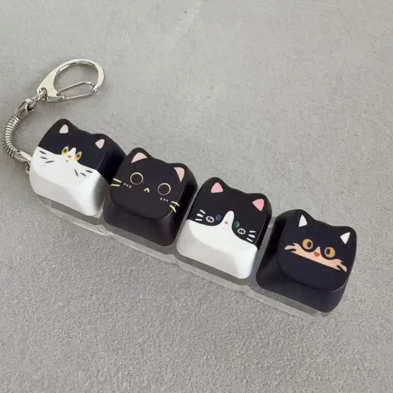 Niedlicher Katzen-Mechanischer Tastaturschalter-Tester Kawaii Tastenkappen-Schlüsselanhänger Liebliches Kreatives Geschenk für Weihnachten und Erntedankfest – Detail 4